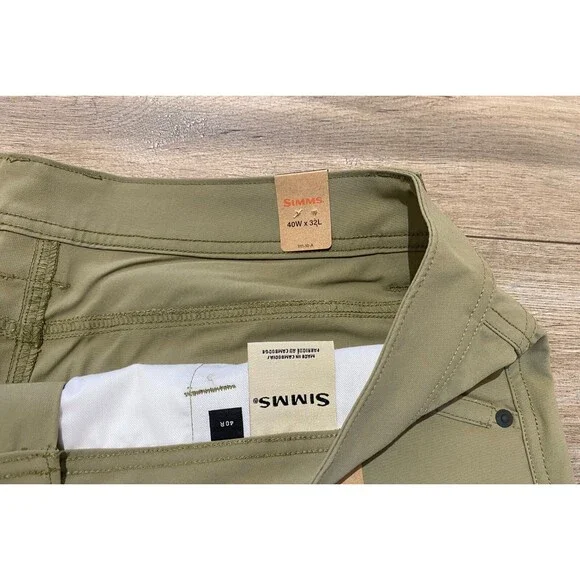 Simms Windrift Mens 40x32 Outdoor Stretch Fishing Hiking Pant Bay Leaf Olive